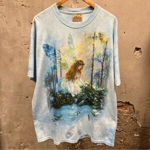The Mountain Vintage 2002 Blue Tie Dye Fairy Fairycore Tie Dye Nature Tee Y2K